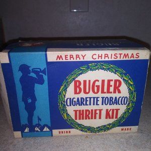 Merry Christmas Vintage Bugler Tobacco Thrift Kit With Original Box